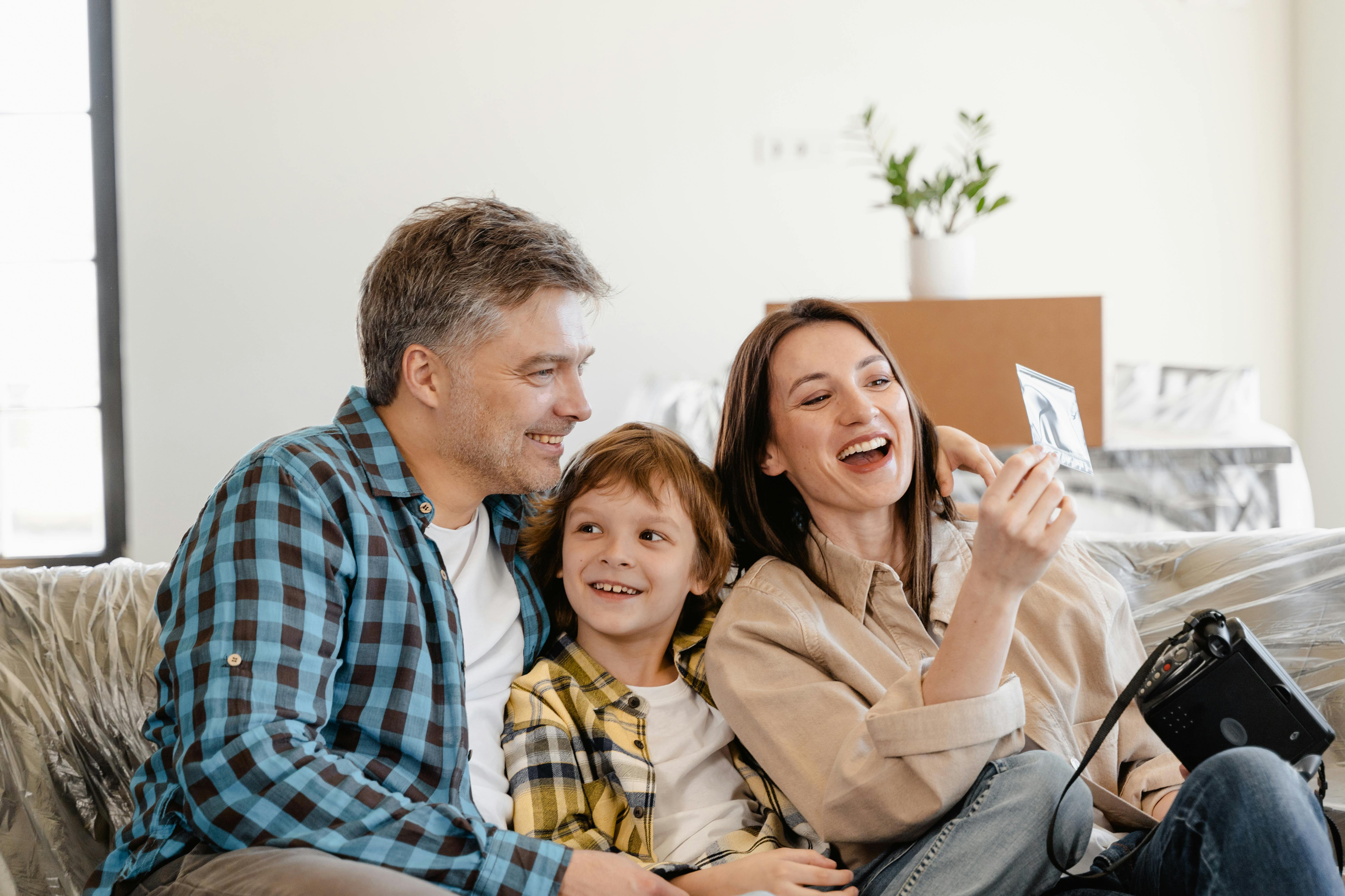 Family enjoying new home