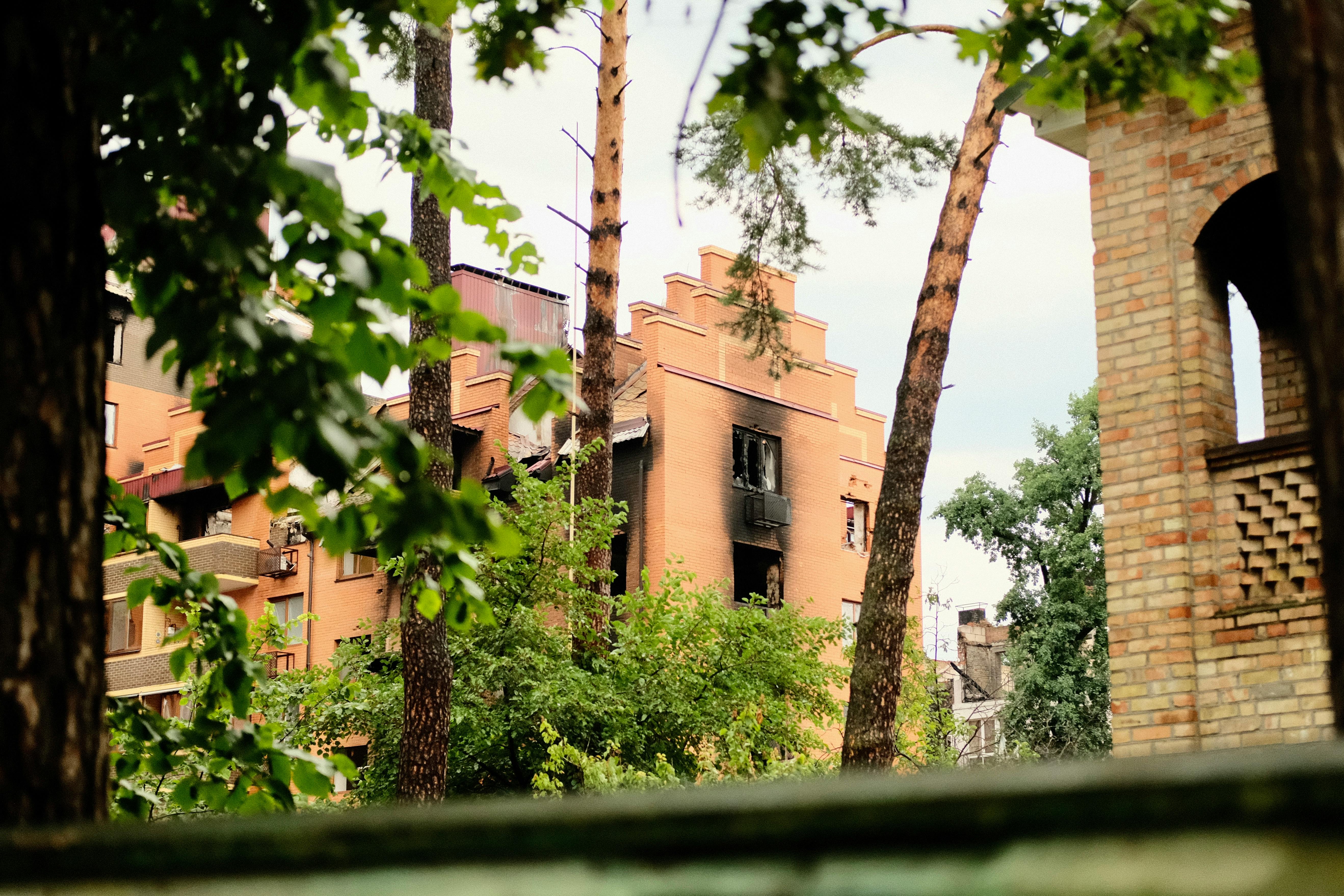 Damaged residential building