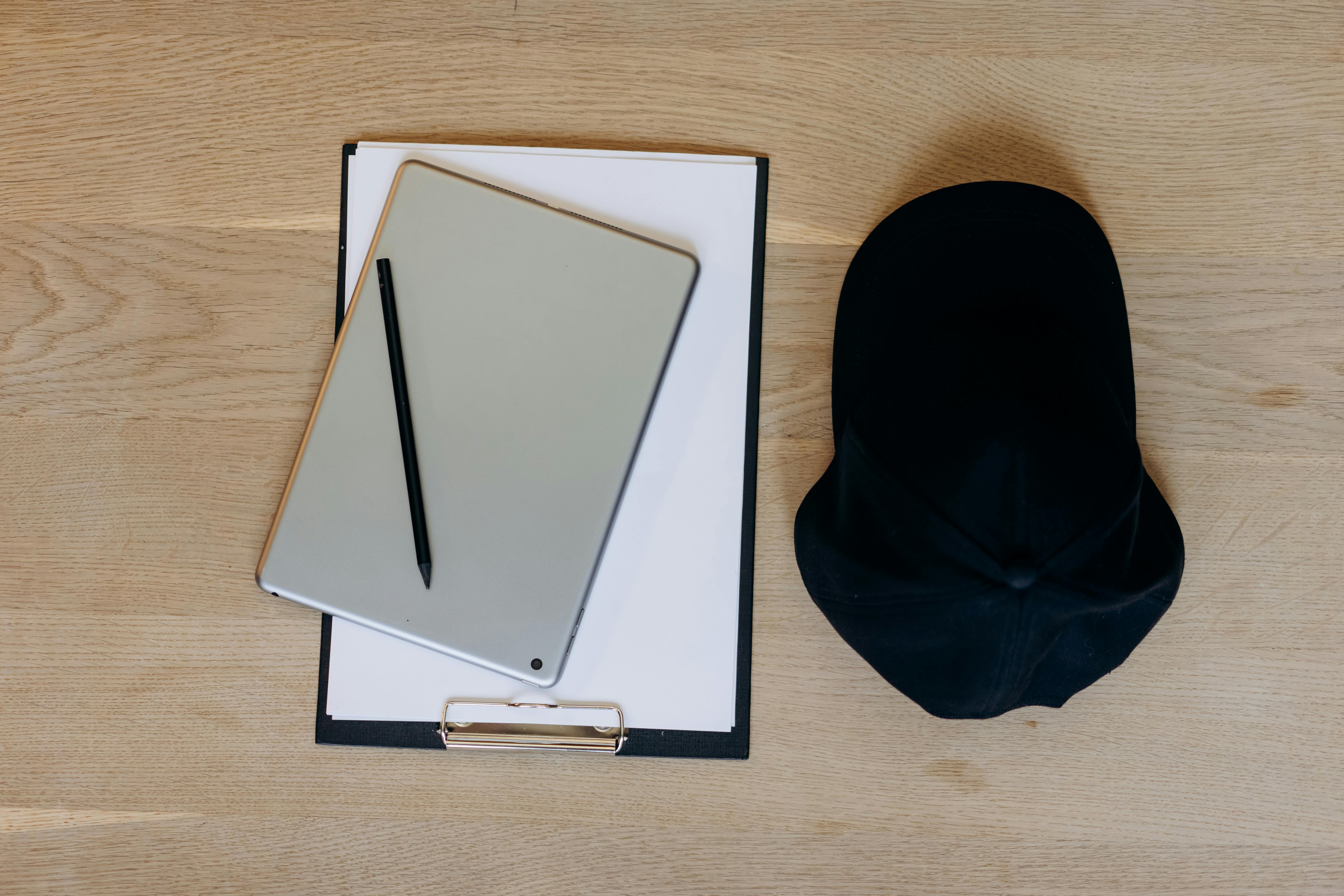 Stylish flat lay of a clipboard