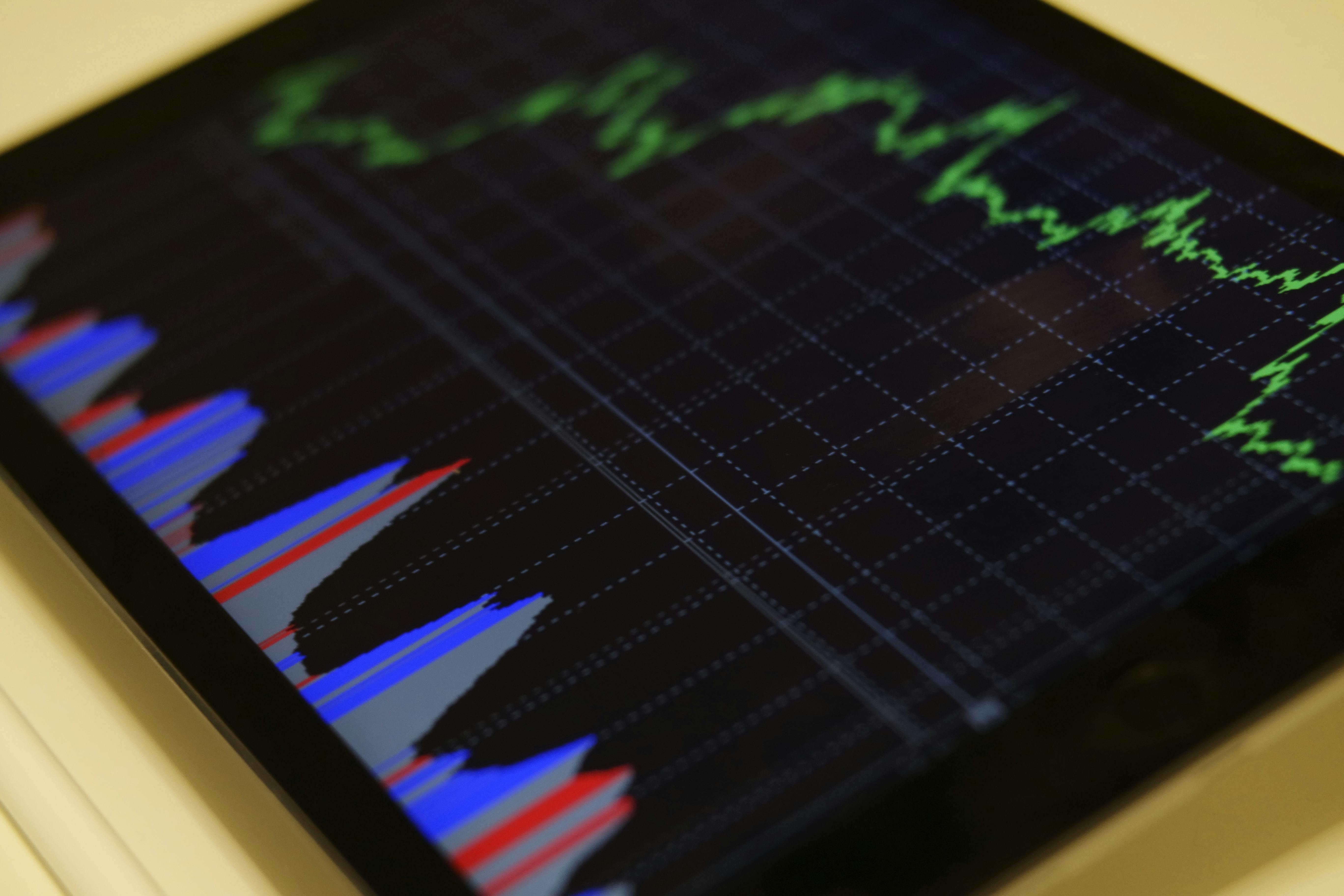 Tablet Displaying Stock Market Analysis