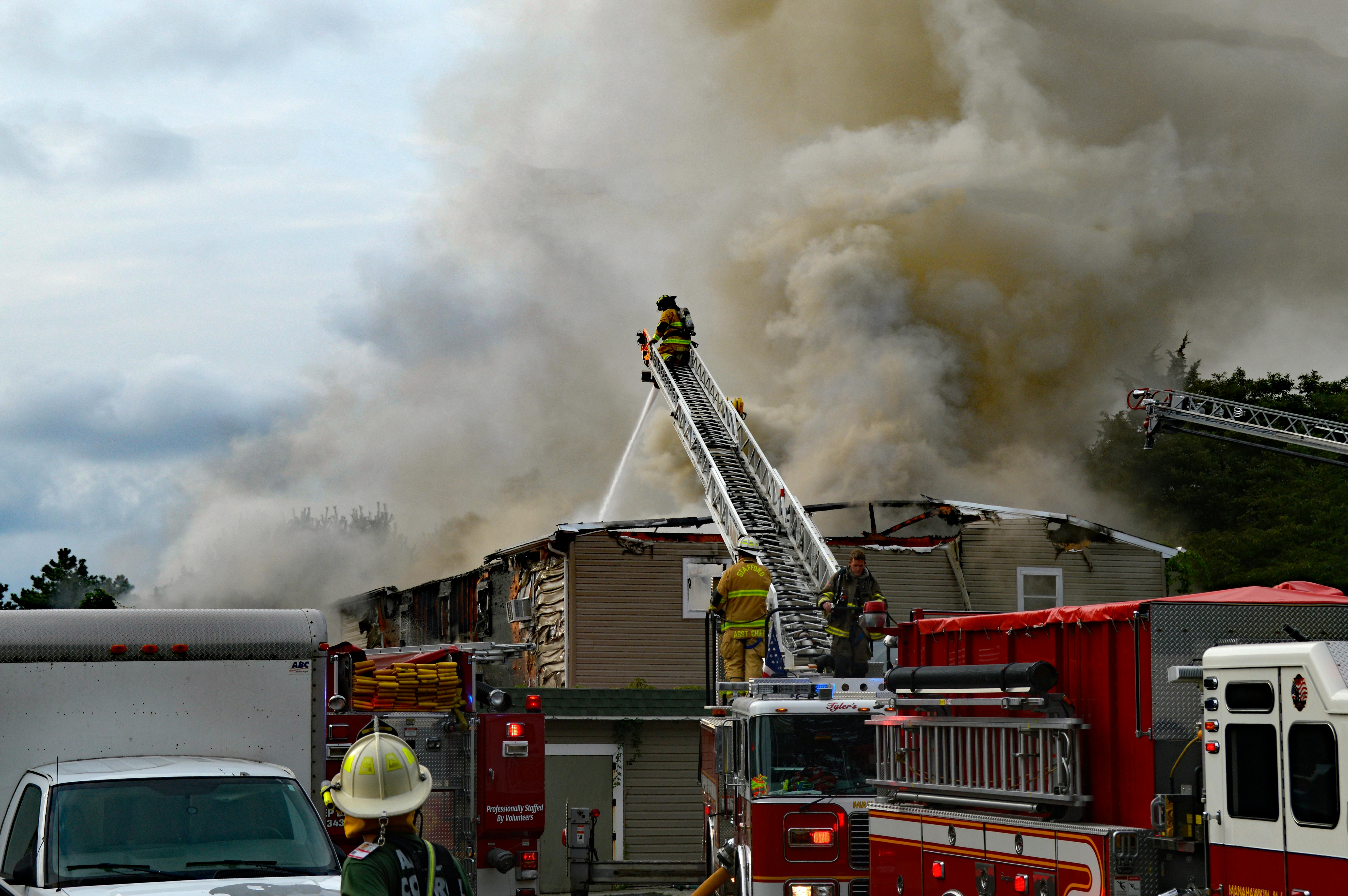 First responders at a fire