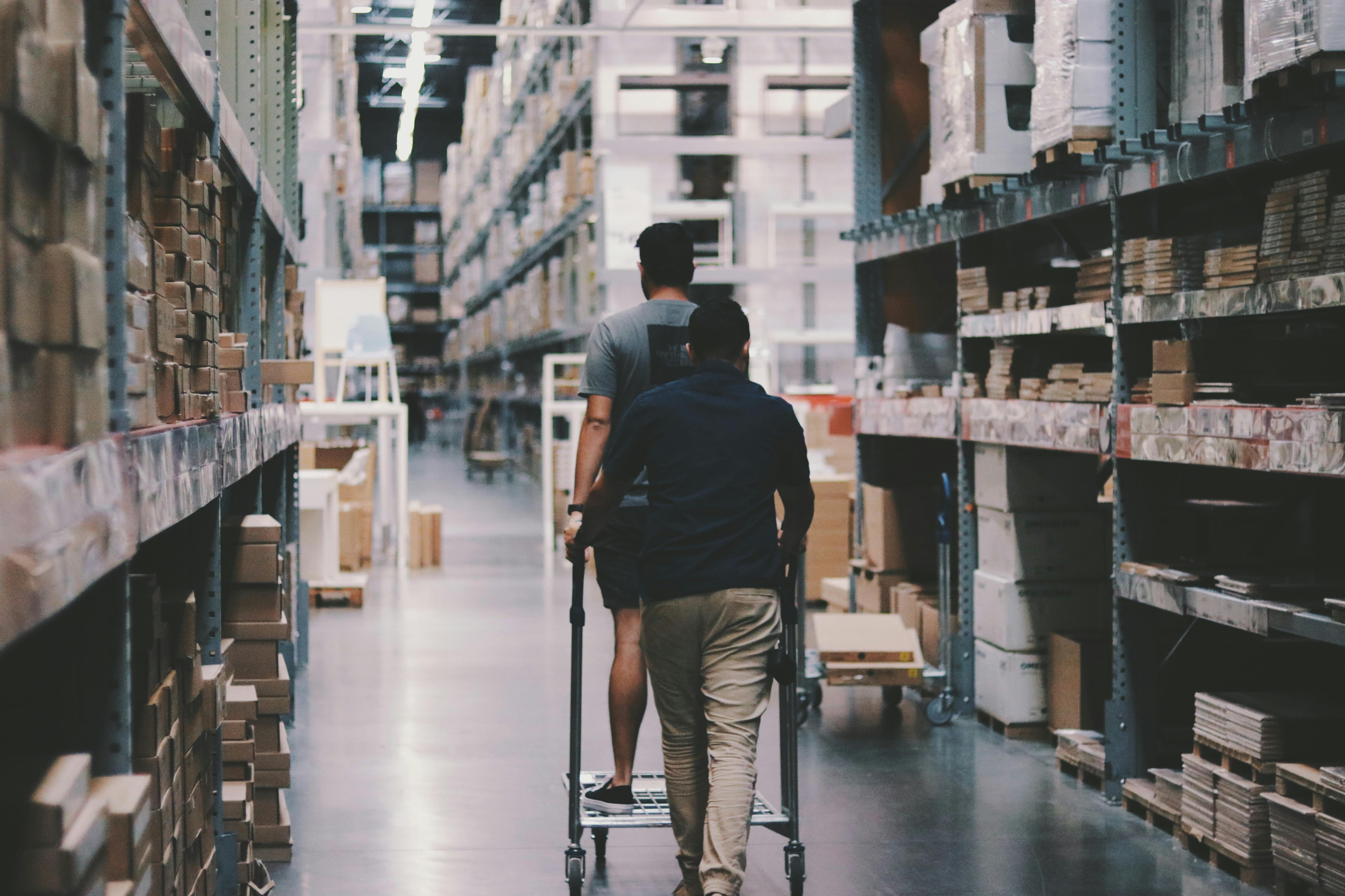 Men in warehouse