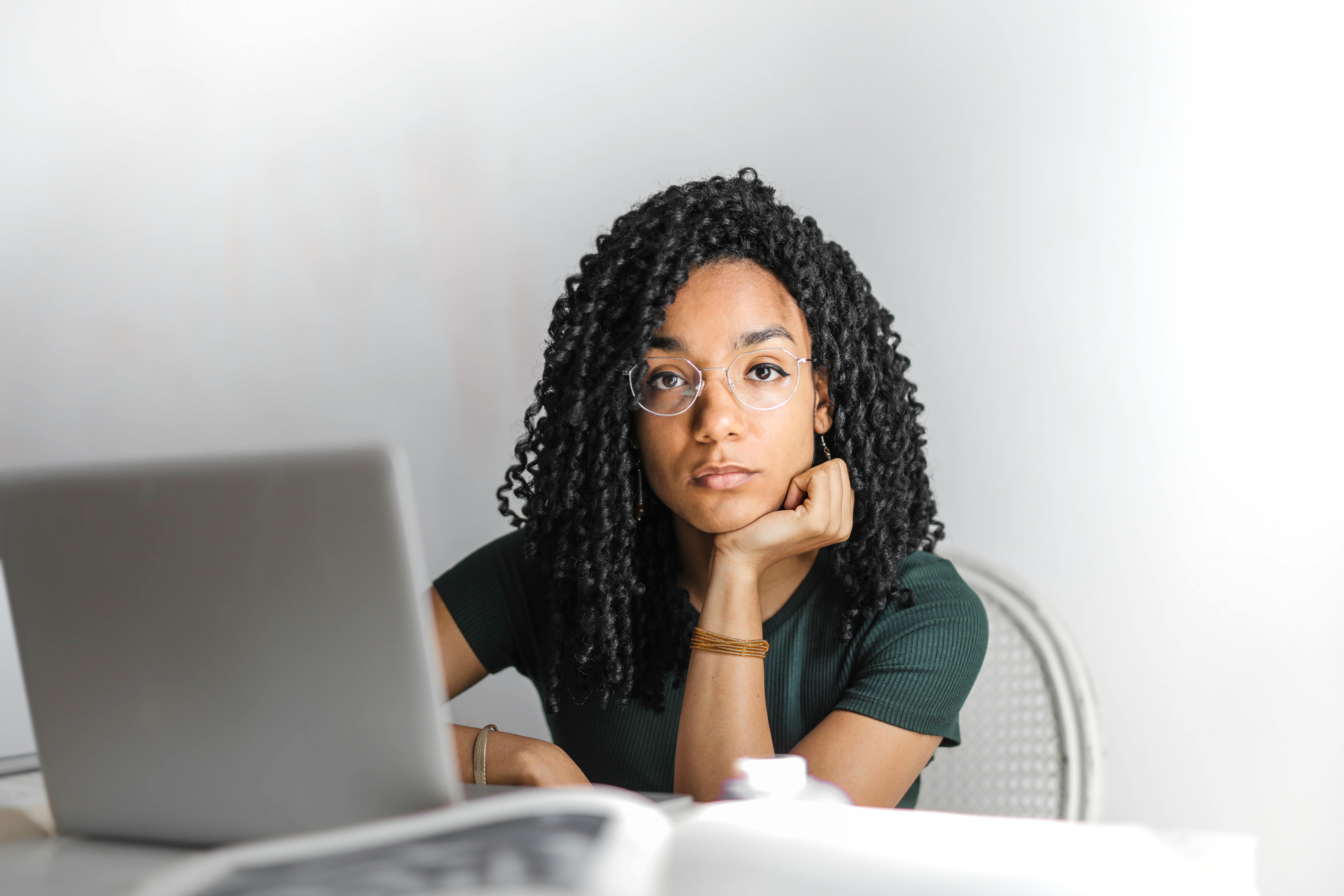 Woman Working on Laptop